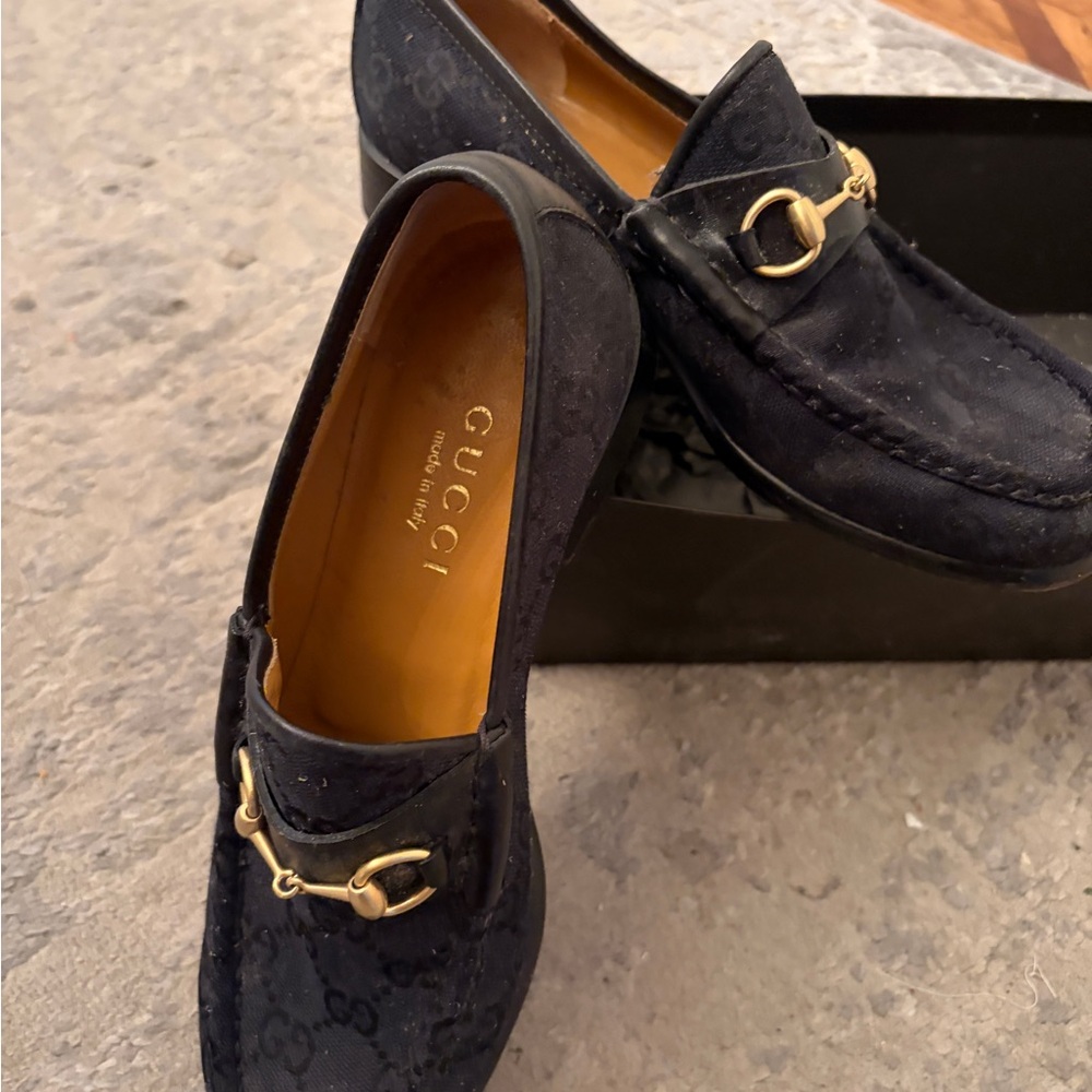 GUCCI JORDAAN HORSEBIT GG SUPREME CANVAS LOAFER